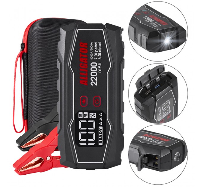 Пусковое устройство Alligator Jump Starter 1000A/2000A 22000mAh, цена: 4 441 грн.
