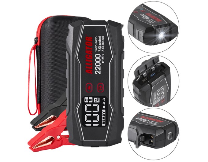 Пусковое устройство Alligator Jump Starter 1000A/2000A 22000mAh, цена: 4 663 грн.