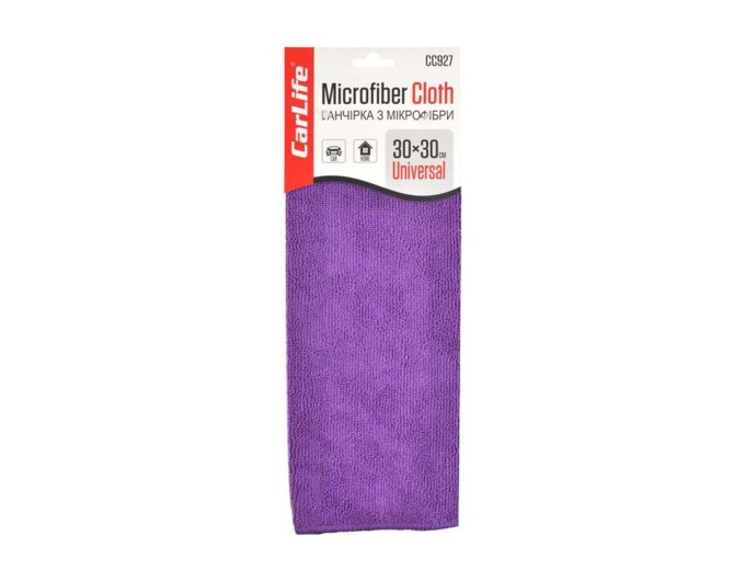Тряпка из микрофибры CarLife, 30x30 см, фиолетовая, цена: 28 грн.
