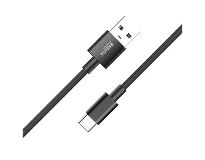 Кабель Brevia USB to Type-C 2,4А 1м, чорний ZIP, ціна: 106 грн.