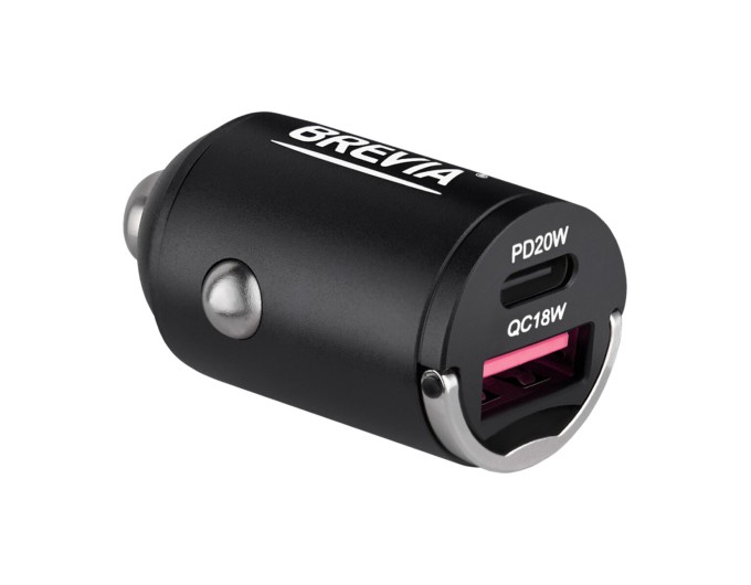 Автомобильное зарядное устройство Brevia ePower NanoMetal 38W 1xUSB-C+1xUSB-A черный, цена: 485 грн.