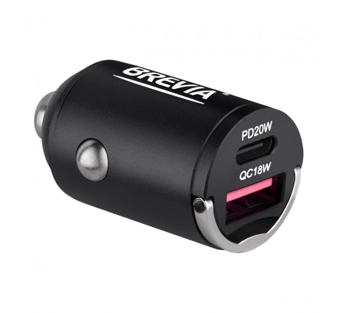 Автомобильное зарядное устройство Brevia ePower NanoMetal 38W 1xUSB-C+1xUSB-A черный, цена: 474 грн.