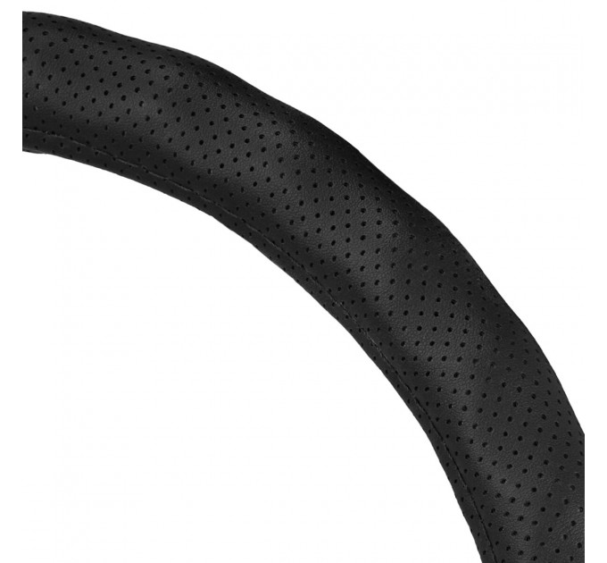 Чохол на кермо Carlife 39-41см, шкіра, чорний, біла гума, один шов, перфорований SW343L, ціна: 642 грн.
