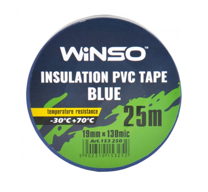 Стрічка ізоляційна ПВХ Winso д.25м, ш.19мм, т.130мк, синя, ціна: 35 грн.