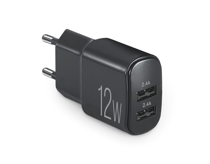 Сетевое зарядное устройство Brevia ePower 12W 2xUSB-A черный, цена: 233 грн.
