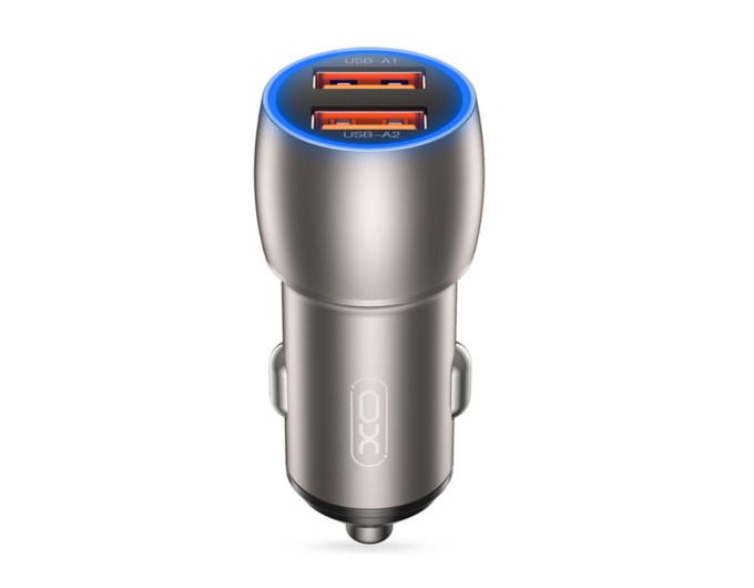 Автомобильное зарядное устройство XO CC52 Metal Dual USB QC3.0 36W черный, цена: 199 грн.