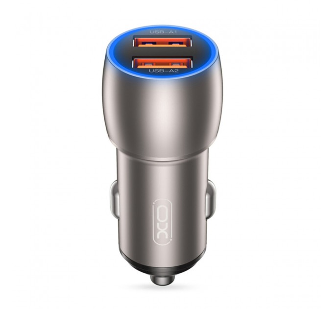 Автомобильное зарядное устройство XO CC52 Metal Dual USB QC3.0 36W черный, цена: 169 грн.