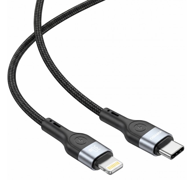 Кабель Winso Pro Type-C to Lightning 30W TPE+плетение 1,2м черный, цена: 182 грн.