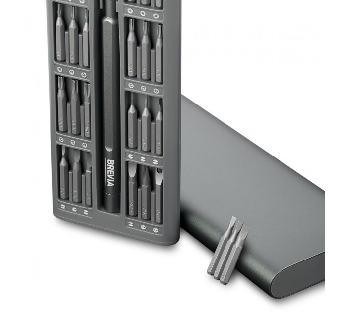 Викрутка Brevia з комплектом насадок для точних робіт алюмінієва 10х127мм, 48в1, ціна: 664 грн.