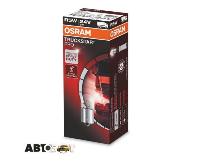 Лампа розжарювання Osram Truckstar Pro R5W 24V 5W 5627TSP (1 шт.), ціна: 52 грн.