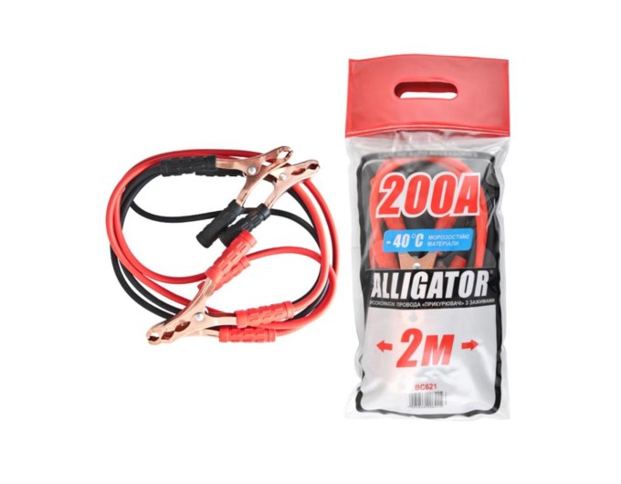 Провода-прикуриватели Alligator 200А, 2м, (полиэт. пакет) BC621, цена: 300 грн.