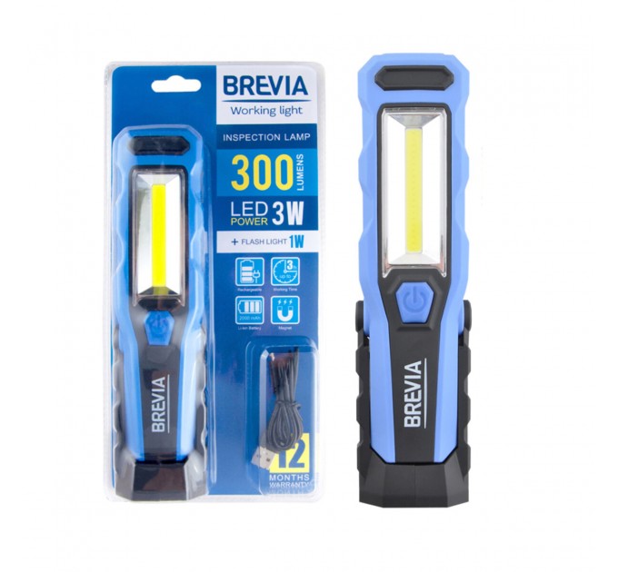 Фонарь инспекционный Brevia LED 8SMD+1W LED 300lm 2000mAh microUSB, цена: 629 грн.
