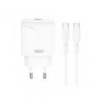 Сетевое зарядное устройство XO L141 Single USB-C 20W + Type-C кабель белый