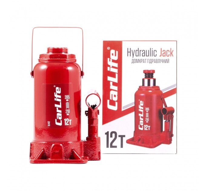 Домкрат гідравлічний пляшковий CarLife 12т 210-395мм, ціна: 1 420 грн.