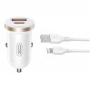 Автомобильное зарядное устройство для XO CC56 Plastic mini 30W+ Lightning кабель белый, цена: 199 грн.