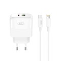 Сетевое зарядное устройство XO L138 PD30W/QC18W 1USB-A+1USB-C + Lightning кабель белый, цена: 439 грн.