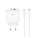 Сетевое зарядное устройство XO L138 PD30W/QC18W 1USB-A+1USB-C + Lightning кабель белый, цена: 399 грн.