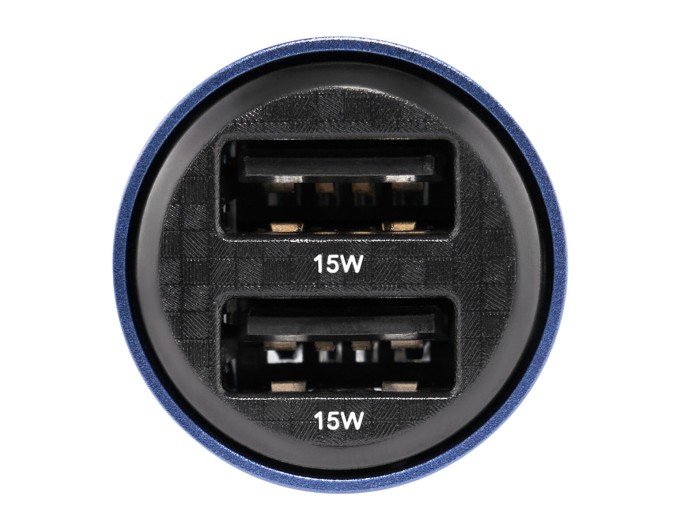 Автомобильное зарядное устройство Brevia ePower DualDrive 15W 2xUSB-A, прозрачный синий, цена: 177 грн.