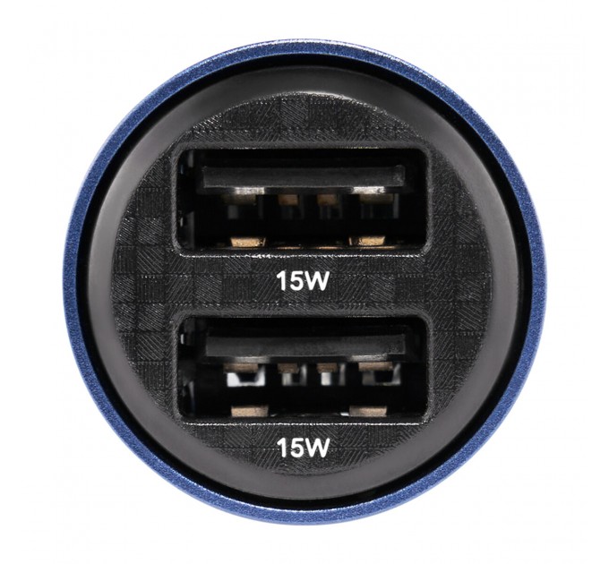 Автомобильное зарядное устройство Brevia ePower DualDrive 15W 2xUSB-A, прозрачный синий, цена: 174 грн.