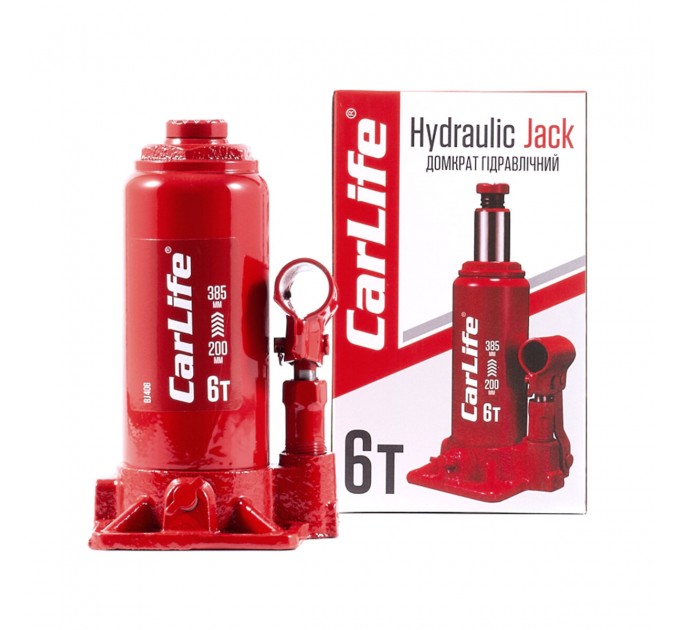Домкрат гідравлічний пляшковий CarLife 6т 200-385мм, ціна: 937 грн.