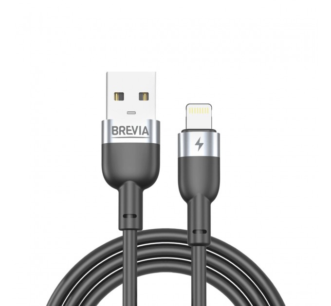 Кабель Brevia USB to Lightning 2,4A 1,2м, черный ZIP, цена: 136 грн.