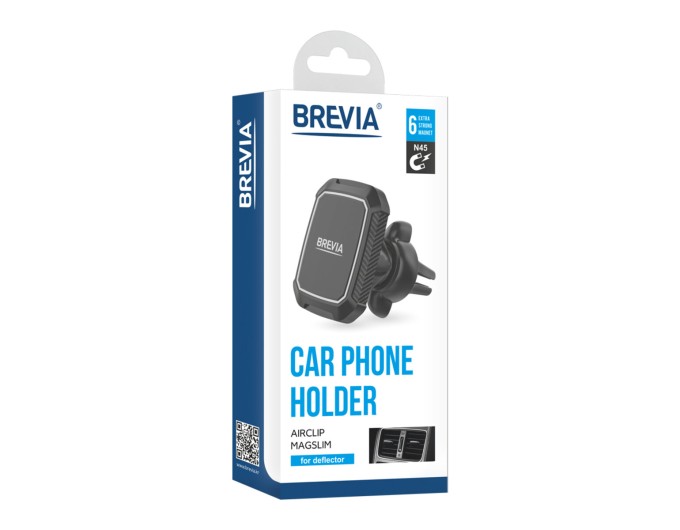 Держатель телефона автомобильный Brevia AirClip MagSlim на дефлектор, 6 магнитов, цена: 329 грн.
