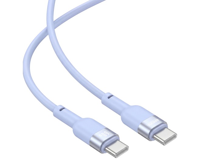 Кабель Brevia Type-C to Type-C 60W 1,2м, синій ZIP, ціна: 151 грн.