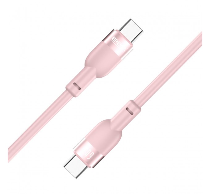 Кабель Brevia Type-C to Type-C 60W 1,2м, розовый box, цена: 162 грн.