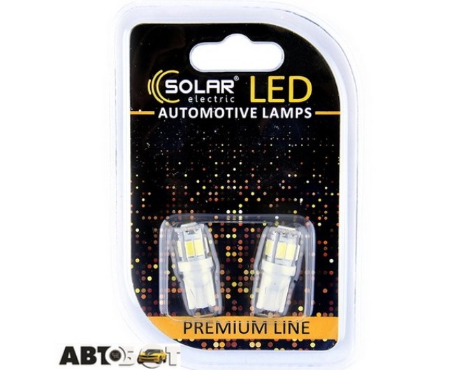 LED лампа SOLAR T10 W2.1x9.5d 12V 9SMD 5730 white SL1336 (2 шт.), цена: 58 грн.
