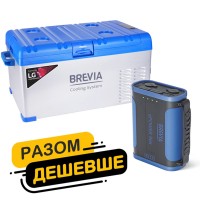 Холодильник автомобільний Brevia 25л (компресор LG) 22405 + портативна зарядна станція Brevia ePower 96Ah