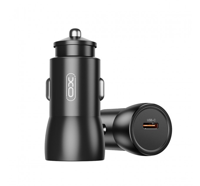 Автомобильное зарядное устройство XO CC57 PD25W Smart Metal Single C Port+ Lightning кабель черный, цена: 179 грн.