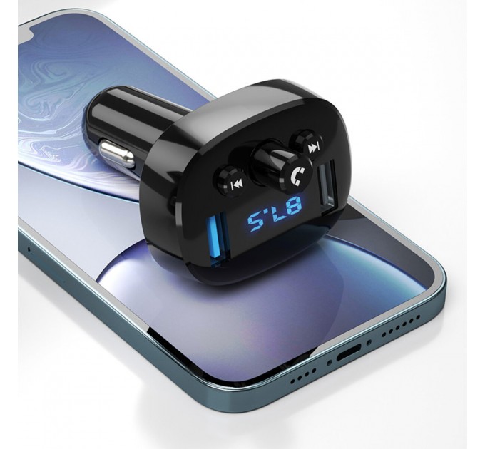 FM-трансмітер XO BCC02 Bluetooth+FM+USB Charging чорний, ціна: 349 грн.