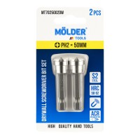 Набір біт Molder з обмежувачем для гіпсокартону PH2x50мм 2шт