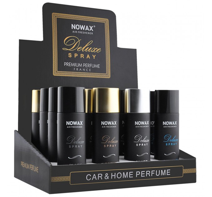 MIX №1 ароматизаторів повітря з розпилювачем у виставковому боксі ТМ Nowax серія Deluxe Spray, 50 ml, ціна: 2 761 грн.