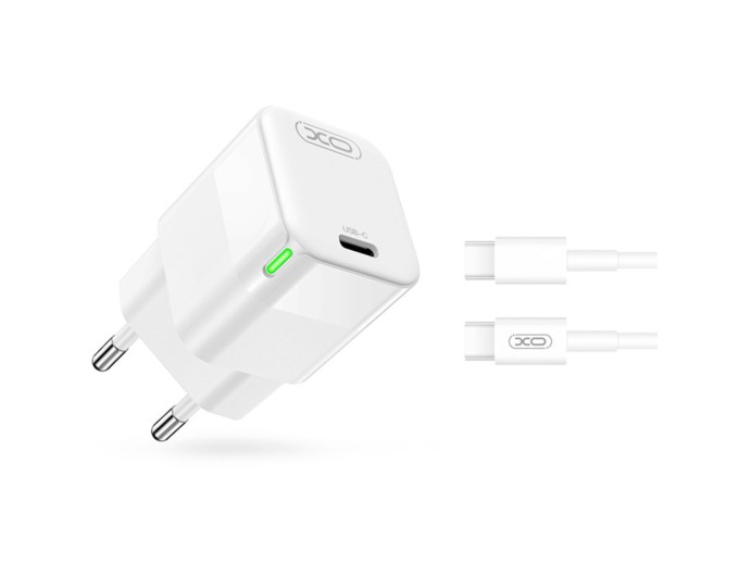Сетевое зарядное устройство XO CE06 PD 30W GaN +Type-C кабель белый, цена: 489 грн.