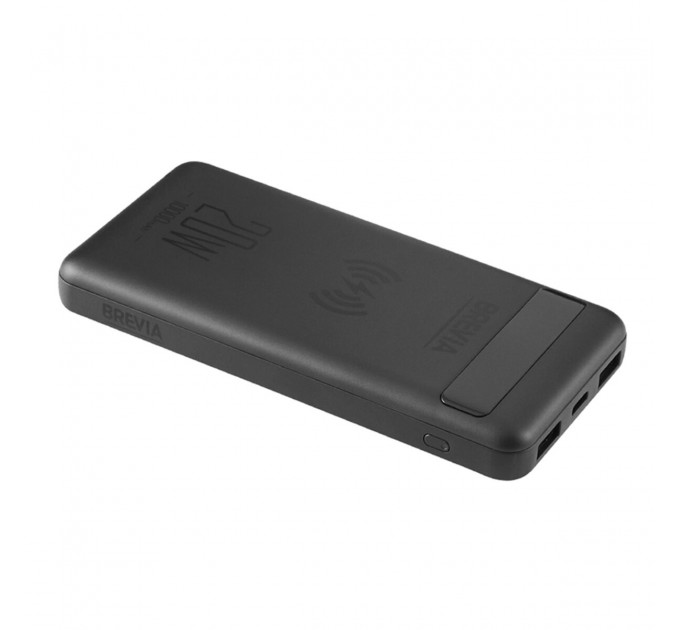 Повербанк (Power Bank) Brevia 10000mAh 20W Wireless Qi10W Li-Pol, LCD чорний, ціна: 699 грн.