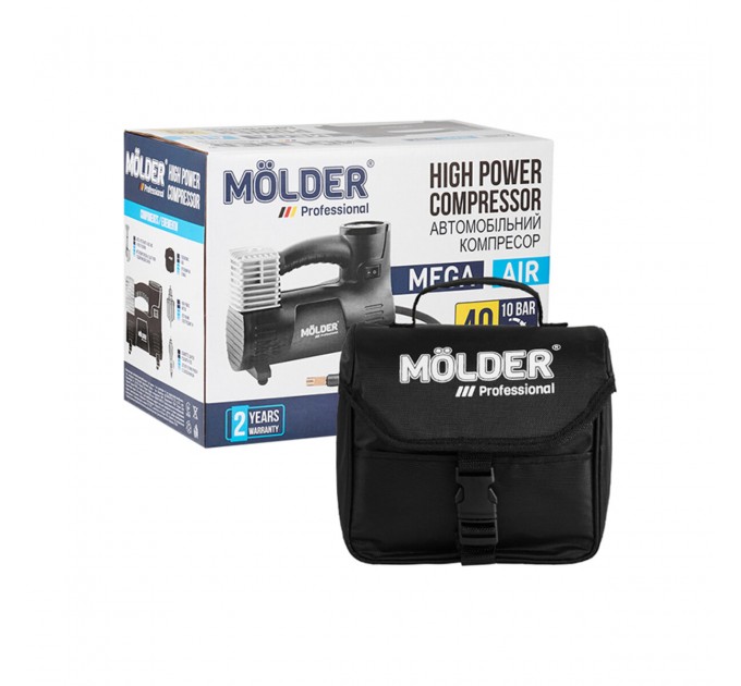 Компрессор автомобильный Molder Mega Air 12В 10Атм 40л/мин с LED-фонарем, цена: 1 622 грн.