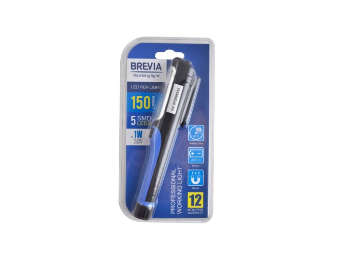 Фонарь инспекционный Brevia LED Pen Light 5SMD+1W LED 150lm 3xAAA, цена: 190 грн.