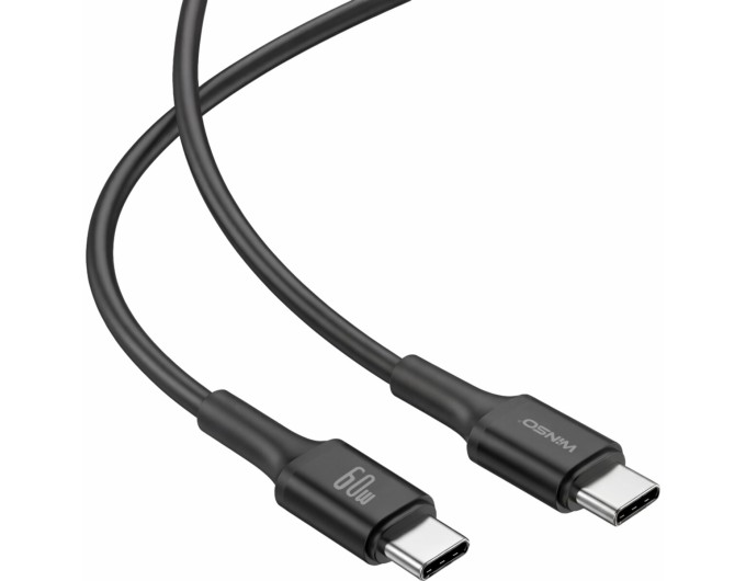 Кабель Winso Pro Type-C to Type-C 60W TPE 1,2м чорний, ціна: 115 грн.