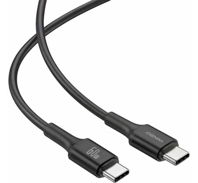 Кабель Winso Pro Type-C to Type-C 60W TPE 1,2м черный, цена: 115 грн.