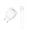 Сетевое зарядное устройство XO L137 PD20W/QC18W 1USB-A+1USB-C + Lightning кабель белый, цена: 269 грн.