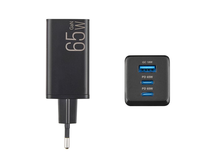 Сетевое зарядное устройство Brevia ePowerGaN PD65W 2xUSB-C+USB-A черный, цена: 1 214 грн.