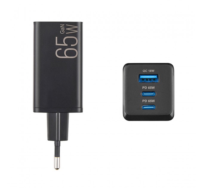 Сетевое зарядное устройство Brevia ePowerGaN PD65W 2xUSB-C+USB-A черный, цена: 1 187 грн.