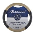 Чехол на руль Condor XL 41-43см, имитация кожи, черный с бежевыми вставками, цена: 135 грн.