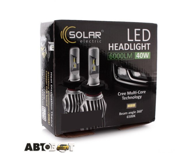 LED лампа SOLAR H7 12/24V 6500K 6000Lm 50W Cree Chip 1860 CANBUS 8607 (2 шт.), цена: 1 642 грн.