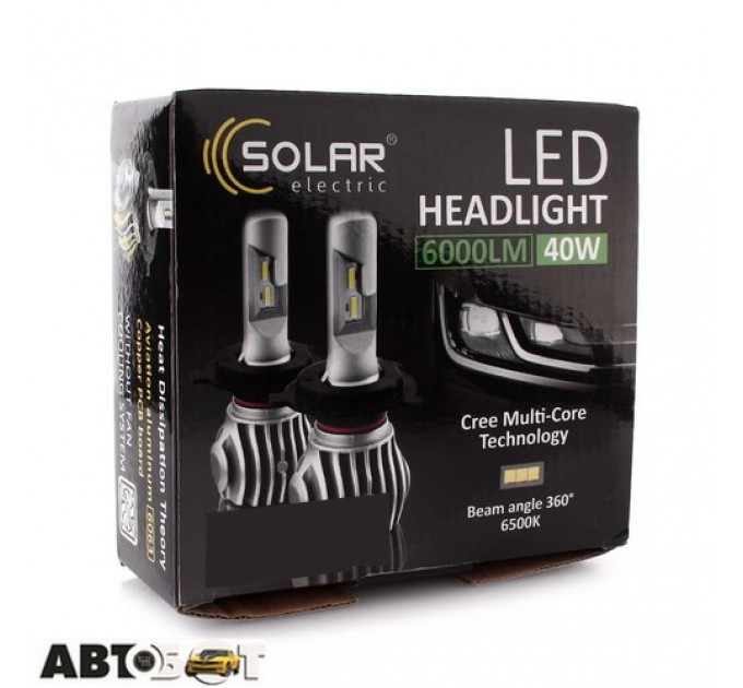 LED лампа SOLAR H7 12/24V 6500K 6000Lm 50W Cree Chip 1860 CANBUS 8607 (2 шт.), цена: 1 159 грн.