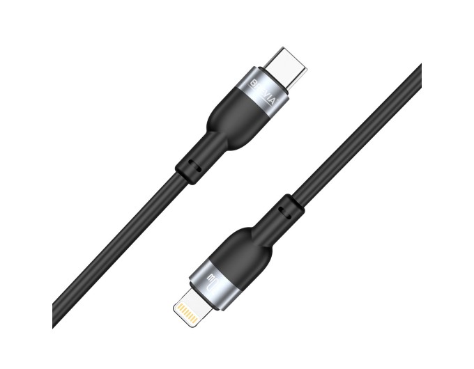 Кабель Brevia Type-C to Lightning 30W 1,2м, чорний box, ціна: 216 грн.