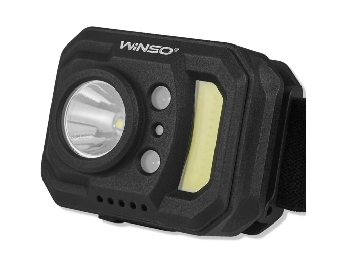 Фонарь налобный Winso 250Lm, 3W XPE+3W COB, 850mAh, с сенсором белый/красный, цена: 503 грн.