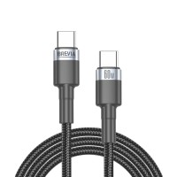 Кабель Brevia Type-C to Type-C 60W 1м, черный box
