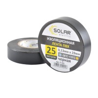 Лента изоляционная ПВХ Solar, 0.13mm x 19mm, 25м, черная